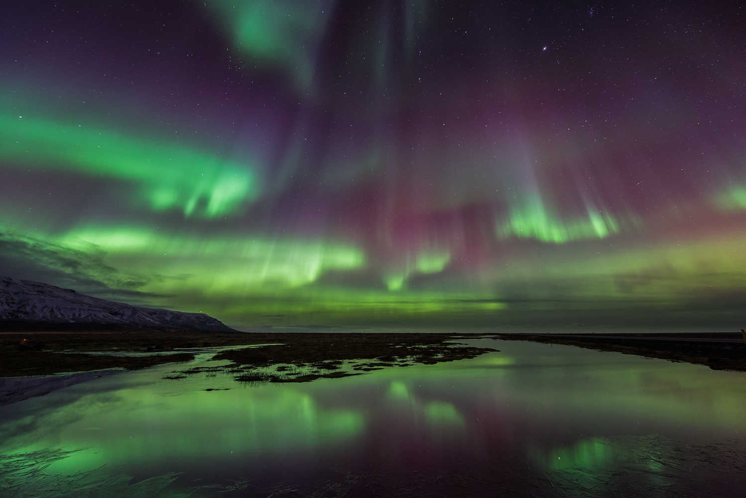 冰岛极光高清 秋天的风景图