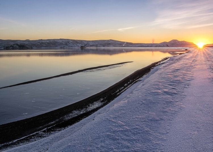 冰島冬季的陽光